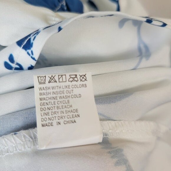 Blouse Pullover NEW 16 Plus Blue White Floral lace cottage BOHO Feminine dressy - Picture 8 of 11